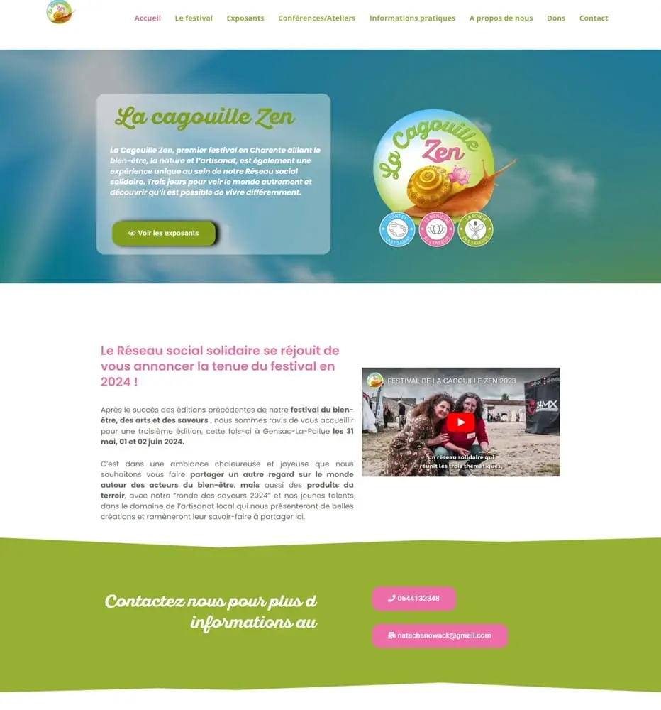 Exemple de site web pour association vitrine WordPress Charente