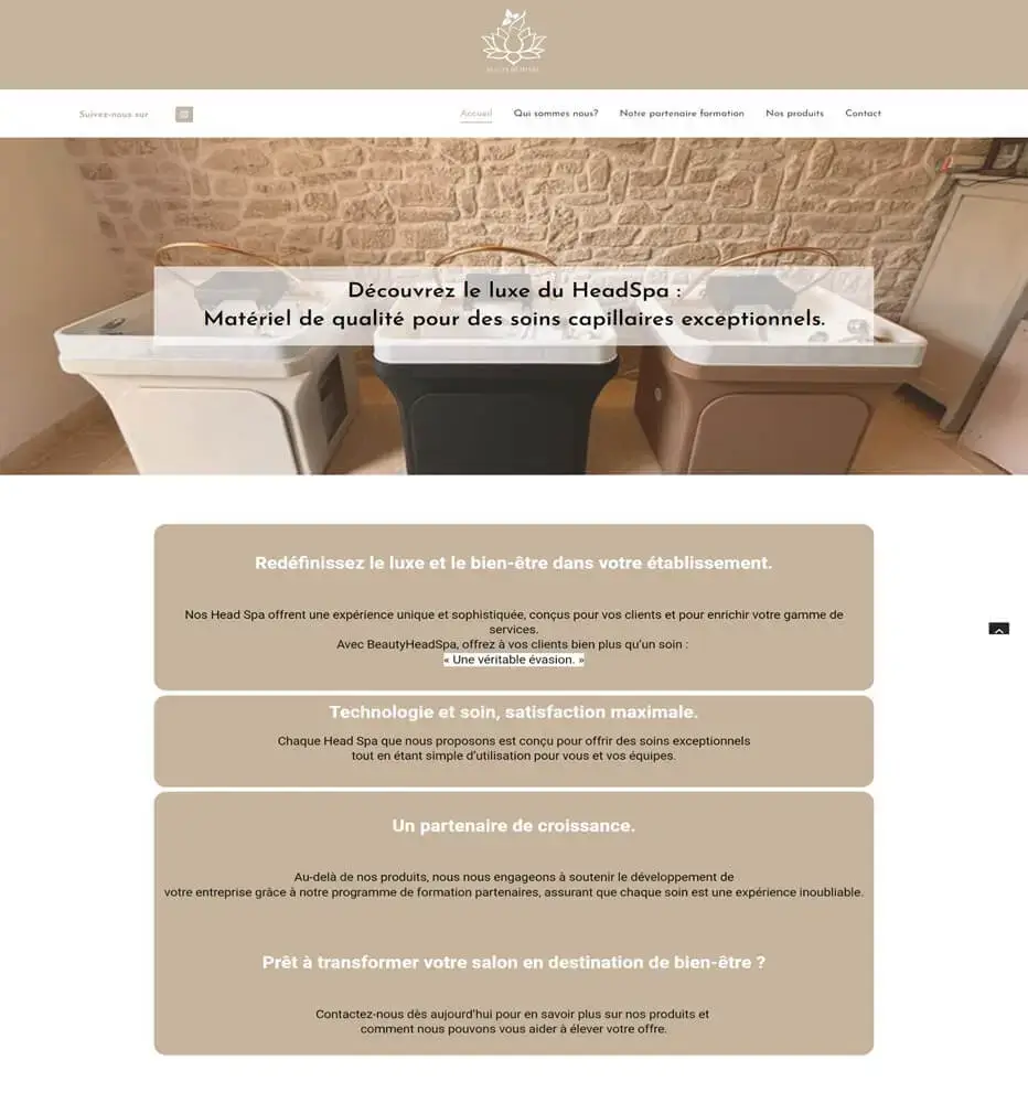 Exemple de site web pour institut beauté — vitrine WordPress HeadSpa