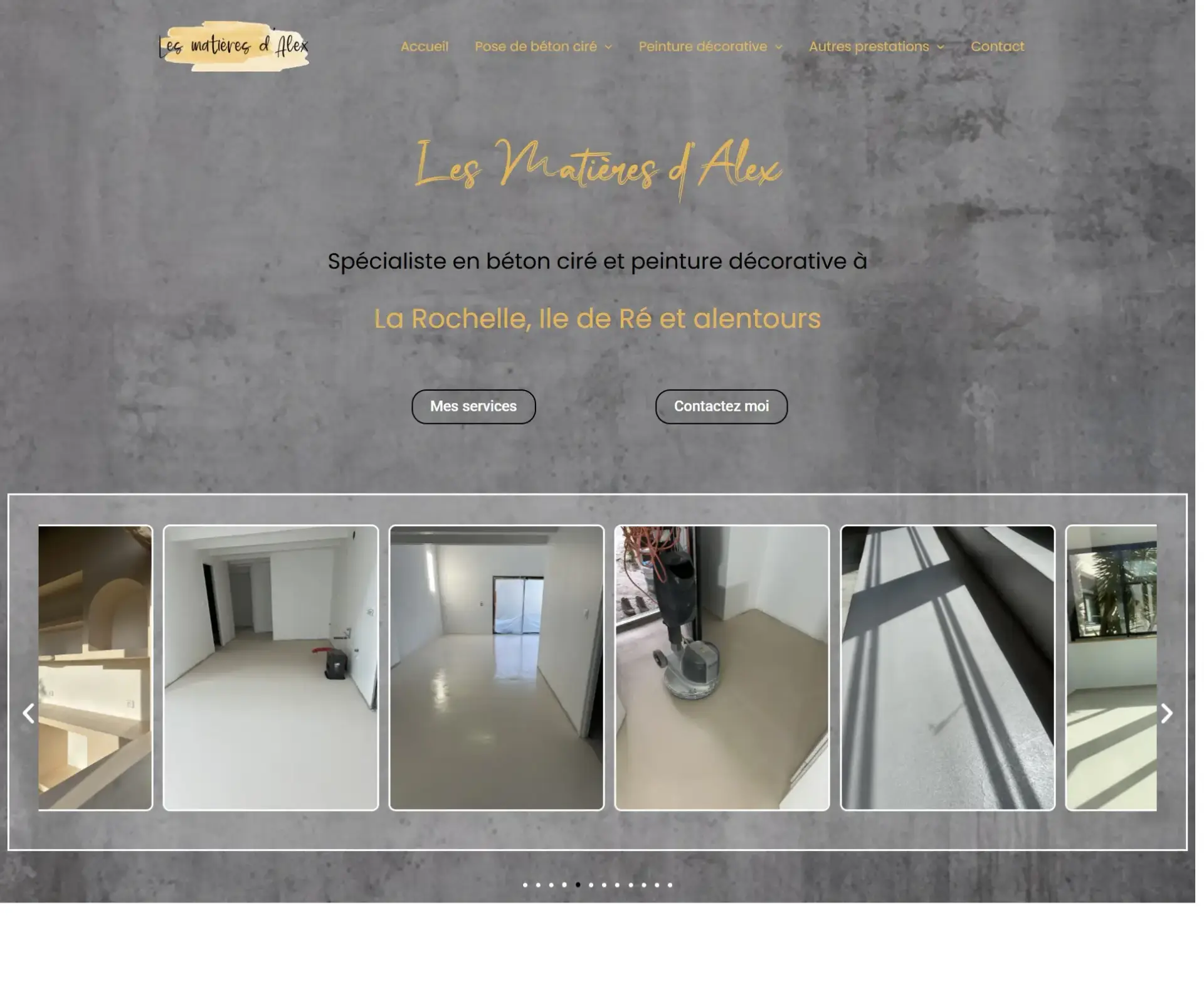Exemple de site web pour artisan peintre vitrine WordPress béton ciré