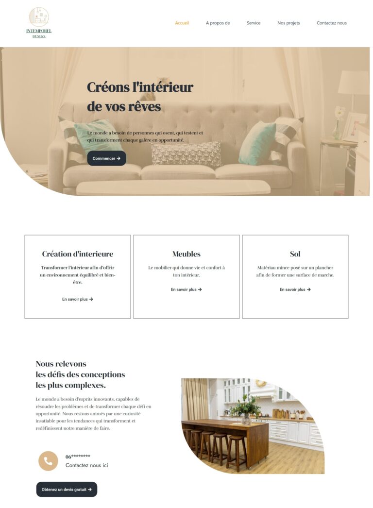 réalisation site web decorateur d'interieur-