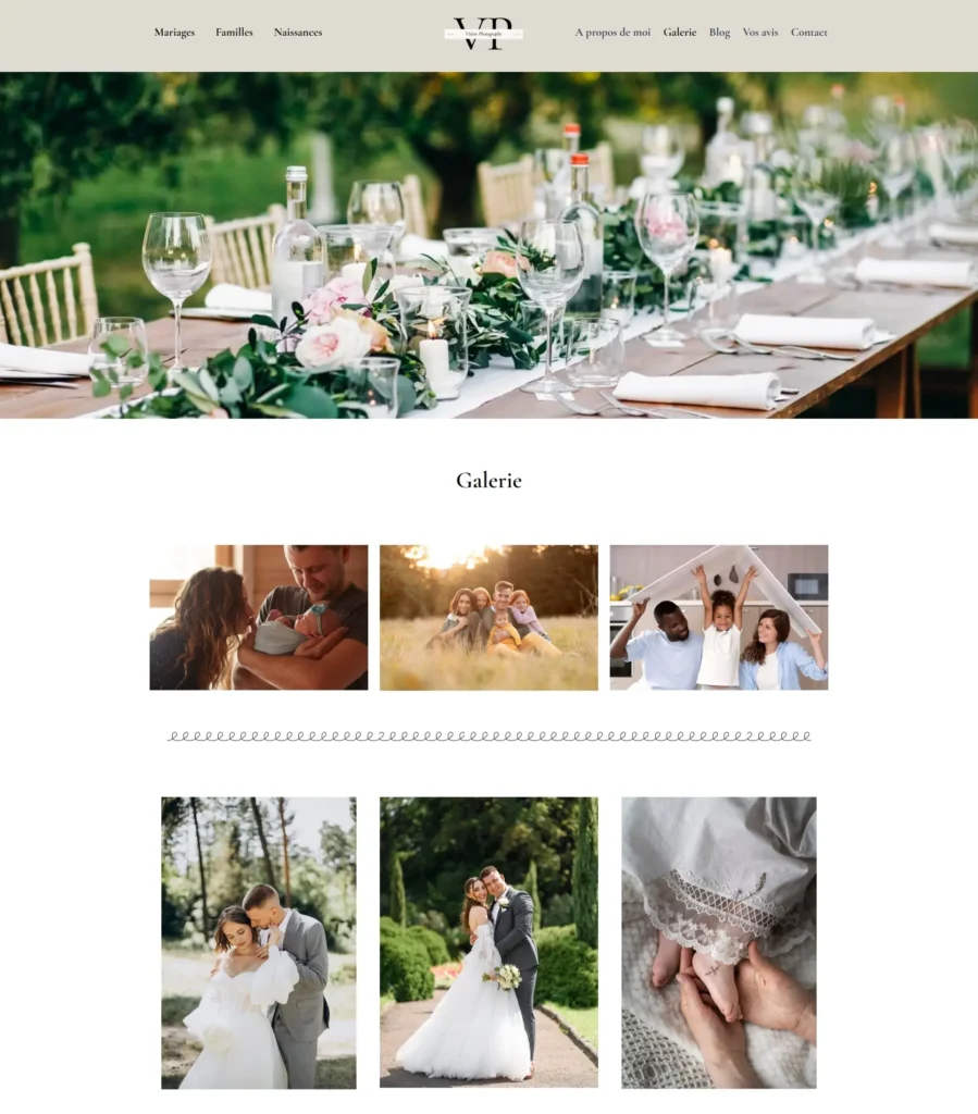 site prêt à l'emploi photographes photos mariage famille