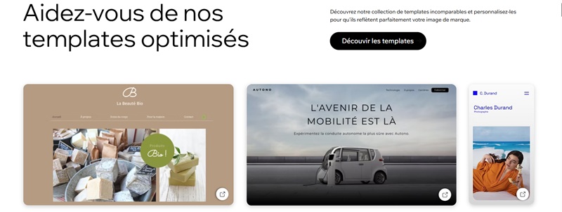 exemple de site internet wix
