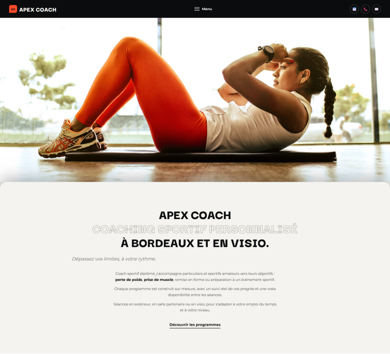creation site internet pour un coach sportif bordeaux